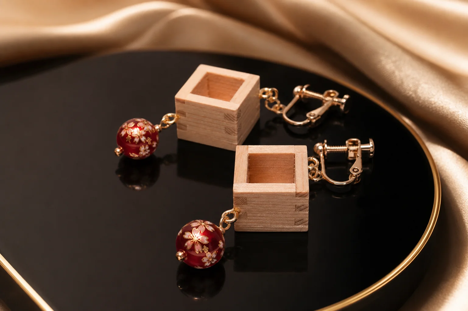 KUMIKI — Red Blossom Earrings